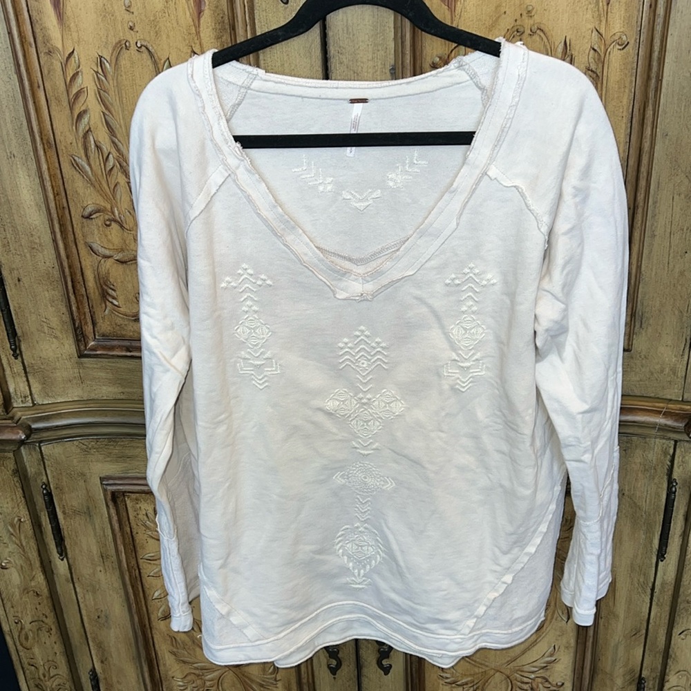 Free People V Neck Tunic Sweatshirt